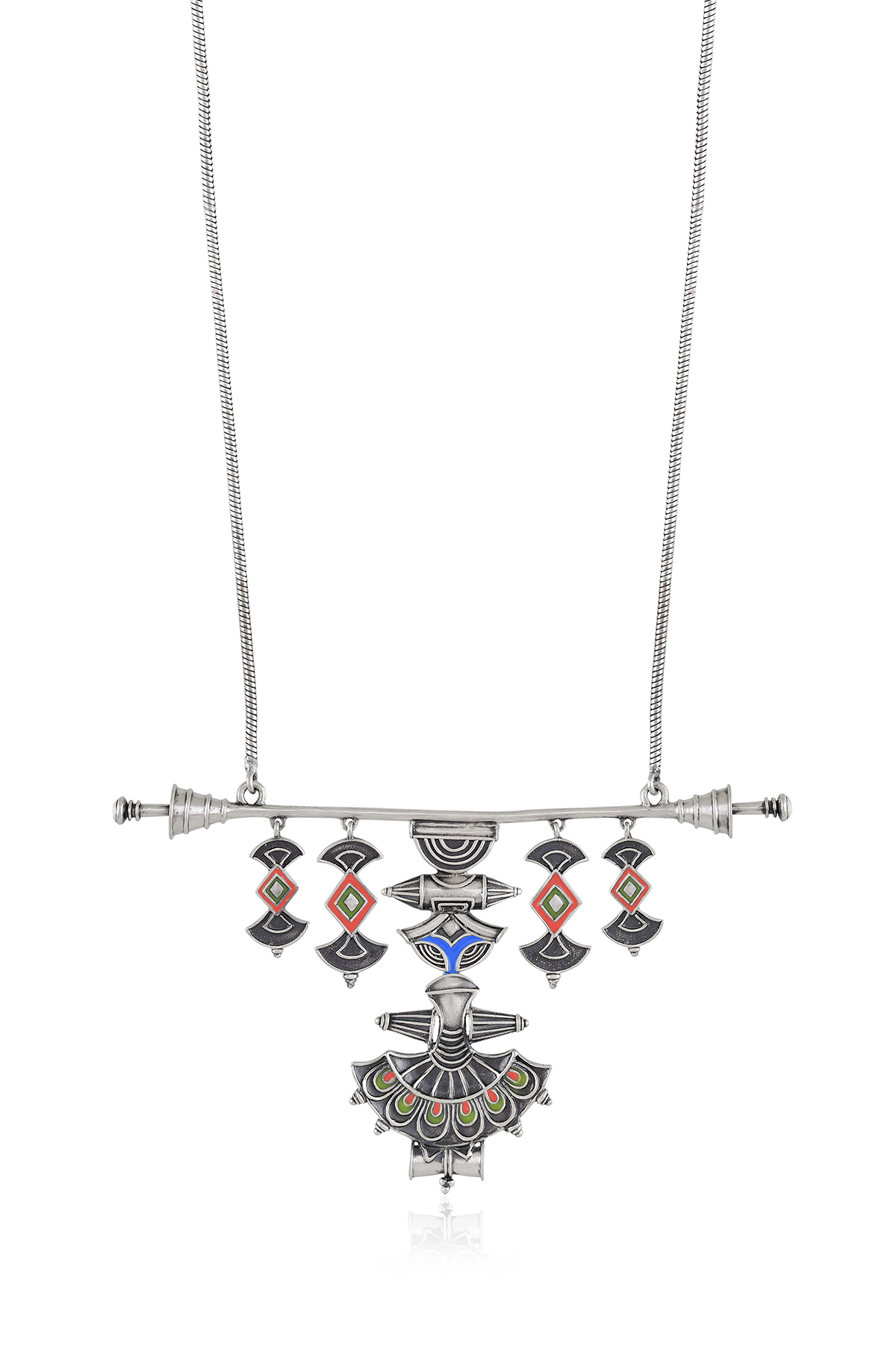 Multi Enamel Chandrika Floral Pendant