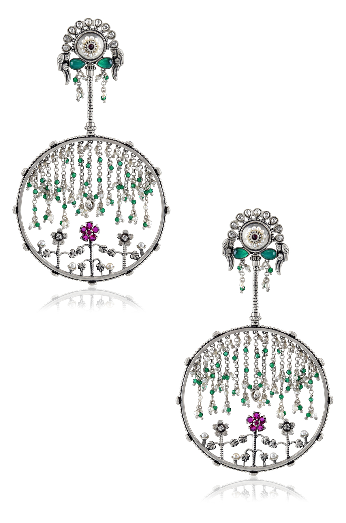 Silver Suryakamal Shoulder Dusters