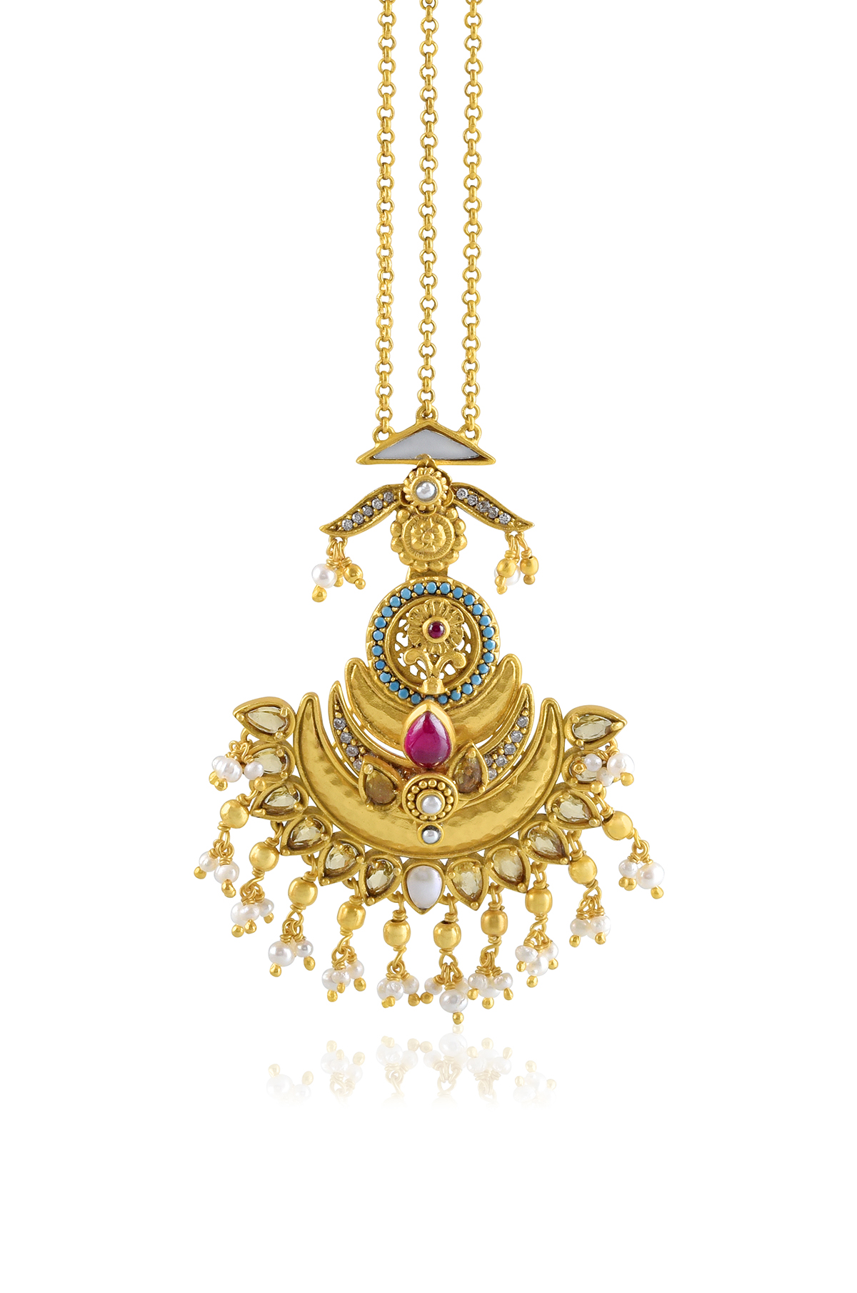 Silver Gold Plated Suryakamal Mangtikka