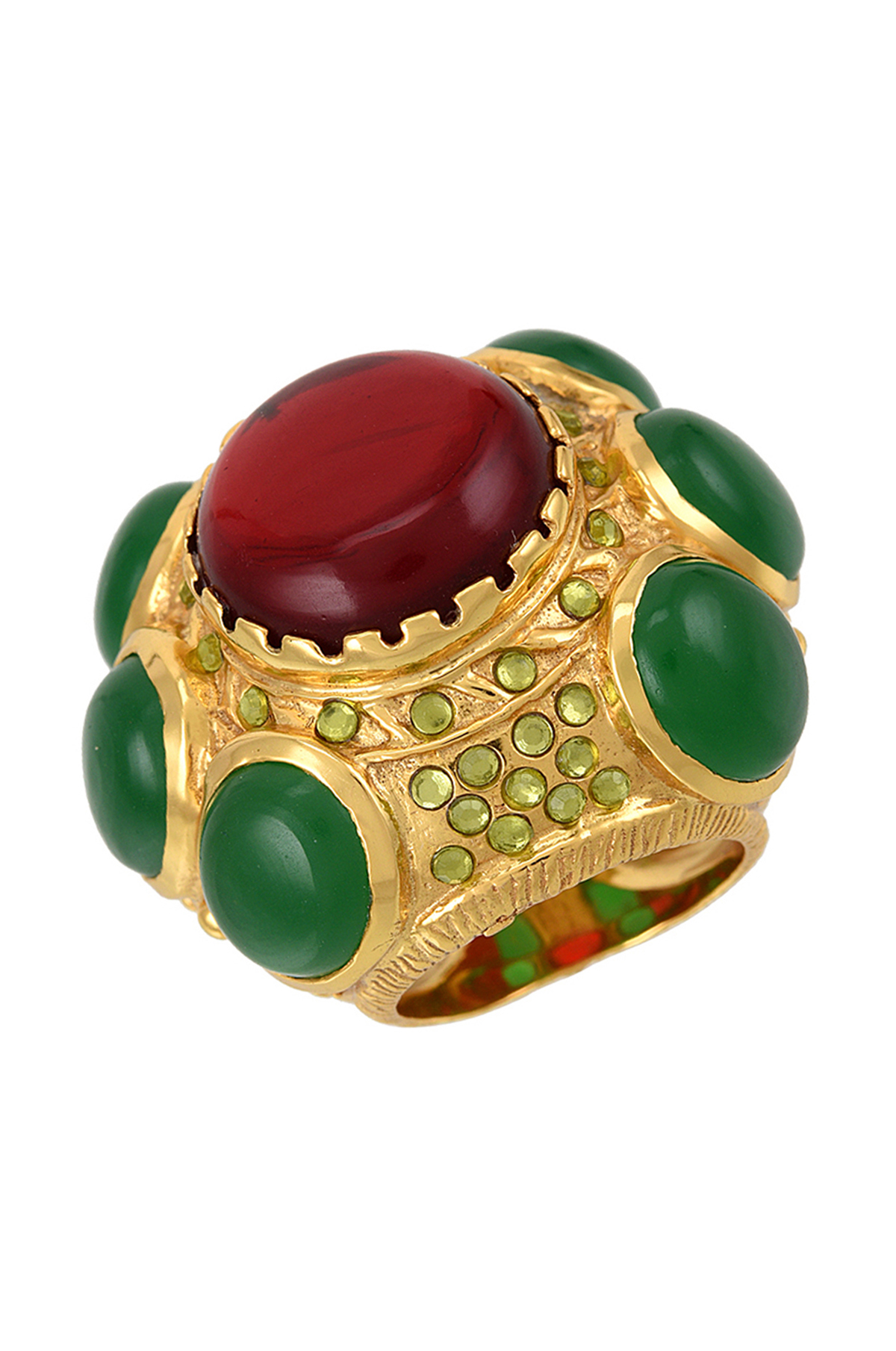 Gold Plated Gypsy Multistone Ring